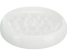 Trixie Lėtas pašarų, dubuo, katėms, balta, keramikos, 0,25l / 18 cm, apsaugo vienu metu rijimo maisto