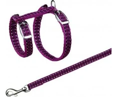 TRIXIE Kačių petnešos su pavadėliu, atspind., metal. sagtys, 22-42 cm-10 mm, 1.20 m