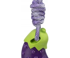 Trixie Žaislas šuniui Baklažanas ant virvės, TPR, 13 cm/34 cm
