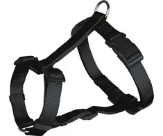 Trixie Classic H-petnešos, L-XL 75-100cm/25 mm, juodos
