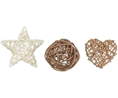 Žaislas mažiems gyvūnams -Trixie Kalėdų rotango rinkinys, 3 vnt., 5–6,5 cm