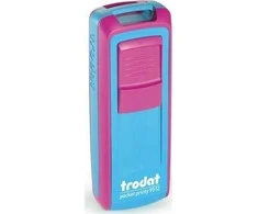 Trodat STAMP TRODAT 9512 PACKED PRINTY PRINTY Rožinis TURQUOISE - JUODOS PAGALVĖS 47X18MM