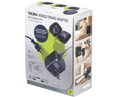 Troika Kelioninis adapteris World Travel, juodas (TRTRA45/BK)