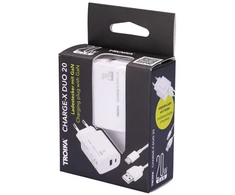 TROIKA CHARGE-X DUO 20 įkrovimo kištukas