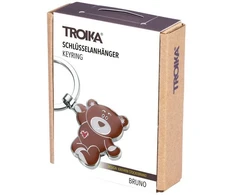 Troika Raktų pakabukas Bruno, emaliuotas metalas, rudos ir sidabro spalvos (TRKR24-11/BR)