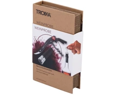 Troika Vyno degustacijos rinkinys vyno degustavimui, kamščiatraukis + peiliukas + kamštis, juodas (TRWST01/BK)