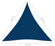 Uždanga nuo saulės, mėlynas, oksfordo audinys, 3,6x3,6x3,6m