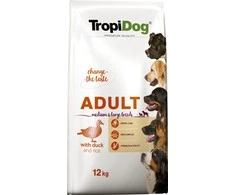 TROPIDOG Premium Adult Medium &amp; Large antiena su ryžiais - sausas šunų maistas - 12 kg