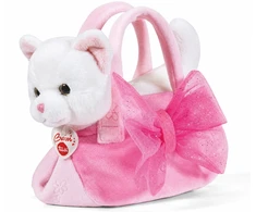 Trudi Pliušinis žaislas - kačiukas rožiniame krepšyje, 20 cm