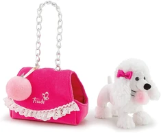 Trudi Pliušinis žaislas - pudelis rožiniame rankinuke, 16 cm