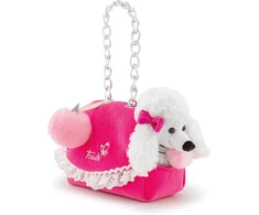 Trudi Pliušinis žaislas - pudelis rožiniame rankinuke, 16 cm