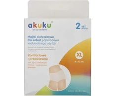 Akuku daugkartinės tinklinės kelnaitės po gimdymo, dydis - XL, 2 vnt. А0235