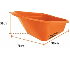 Truper Expert 120L profesionalus dviejų ratų karutis su HDPE plastikine talpa