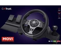 „Trust GXT 289 Movi Juodas“ USB vairas + pedalai, skirti „Nintendo Switch“, „PlayStation 4“, „XBOX One S“, „XBOX One X“, „XBOX Series S“, „XBOX Series X“