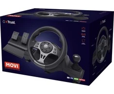 Trust GXT 289 Movi Juodas USB Vairas + Pedalai Nintendo Switch, PlayStation 4, Xbox One S, Xbox One X, Xbox Series S, Xbox Series X