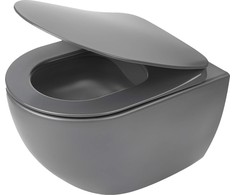Klozetas Deante Peonia Rimless su lėtai nusileidžiančiu Slim dangčiu, Anthracite/Titanium
