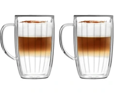 Tulip Vialli Design Rinkinys iš 2 aukštų stiklinių su rankena Tulpė 350 ml 8975