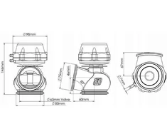 TURBOSMART Turbosmart Wastegate 60mm 1,0 Bar Power-Gate Purpurinis išorinis