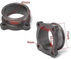 TurboWorks 2.5 "(4 varžtai) išmetamųjų dujų išlyginimas 2, 5" V- Band
