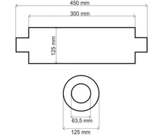 TurboWorks centrinis duslintuvas 63,5 mm TurboWorks RS 409SS 300 mm