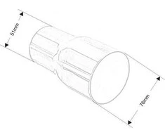 TurboWorks Duslintuvo pabaiga 76mm įvestis 51mm