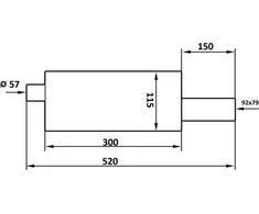 TurboWorks Galutinis duslintuvas TurboWorks 80x92mm įėjimas 57mm