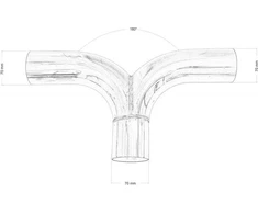 TurboWorks Išmetimo triratis 180st 70 / 70mm 304SS