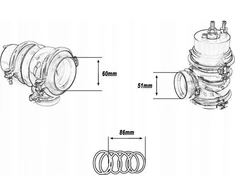 „TurboWorks“ išorinis „Wastegate“ turboWorks 60 mm 1,6 baro „V-Band“ mėlynas