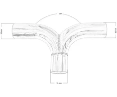 „TurboWorks“ triračio išmetimo sistema 180 vnt. 63/76 mm 304SS