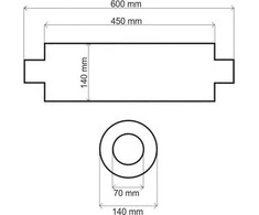 TurboWorks vidurinis duslintuvas 70mm TurboWorks RS 409SS 450mm