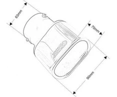 TurboWorks_D Duslintuvo antgalis 90x70mm įvestis 63mm