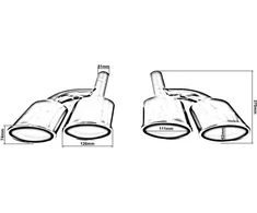 TurboWorks_D galinis duslintuvas 126x74mm įėjimo 51mm Mercedes C63 AMG