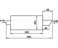 TurboWorks_D TurboWorks 90 mm galinis duslintuvas, 63,5 mm įėjimo anga