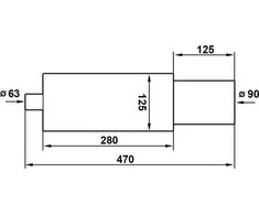 TurboWorks_D TurboWorks 90 mm galinis duslintuvas, 63,5 mm įėjimo anga