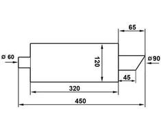 TurboWorks_D TurboWorks 90mm galutinis duslintuvas įvestis 63,5mm