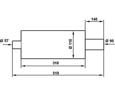 TurboWorks_D TurboWorks 90mm galutinis duslintuvas įvestis 57m m