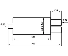 TurboWorks_D TurboWorks galinis duslintuvas 2x90mm įvestis 63,5mm