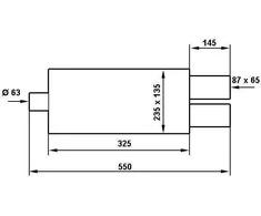 TurboWorks_D TurboWorks galutinis duslintuvas 2x65x86mm įvesties 63,5mm