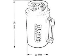 TurboWorks_F Alyvos sugavimo bakas 0.7L 10mm Turbo Darbai Raudona