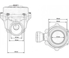 TurboWorks_F BLOW OFF TurboWorks 50mm V-Band QR Rekirculating Mėlyna