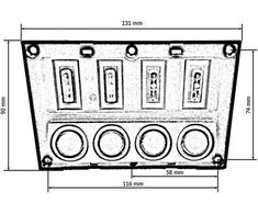 Turboworks_F IP68 ON-OFFx4, 4xB 2x5A 1x10A 1x15A, LED IP68