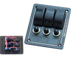 TurboWorks_F Jungiklis skydelis ALU, ON-OFFx3, BA 1x5A 1x10A 1x15A IP68