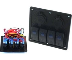 TurboWorks_F ON-OFFx5, 1xZ, 2xUSB 3.1A, 2xB 15A Mėlyna