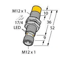 TURCK Indukcijos jutiklis M12 Sn = 8mm 10- 30V DC PNP 1Z M12 NI8- M12- AP6X- H1141 (4611310)