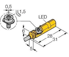 TURCK Magnetinio indukcinio stūmoklio padėties jutiklis 10-30V DC PNP 1Z 3- viela BIM-UNT-AP7X (4685740)