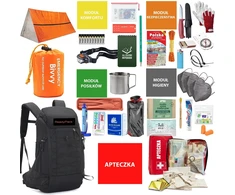 Turistinė kuprinė išgyvenimui, evakuacijai, kuprinė + įranga, „Readypack S2“ pilnas avarinis rinkinys / „Readypack S2“, juoda