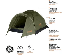 Nils Extreme NC6010 chaki spalvos „NILS CAMP HIKER“ stovyklavimo palapinė