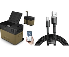 Turistinis šaldytuvas Peme Expedition 40 Storm Sand + kabelis usb