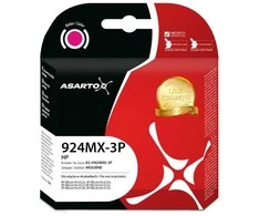 Rašalas Asarto, skirtas HP 924e 3-PACK | 4K0U8NE | 924MX-3P | 3*800 puslapių | rausvai raudona