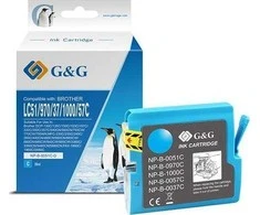 Su G&amp;G suderinamas rašalas / kasetė, skirta LC-1000C, LC-970C, NP-B-0051C/1000C/970C, žalsvai mėlyna, 400 s